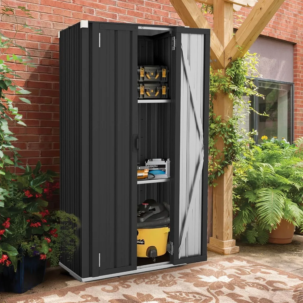 

Outdoor Storage Cabinet Waterproof with Shelves, Vertical Tall Garden Outdoor Cabinet, Sheds & Outdoor Storage Clearance