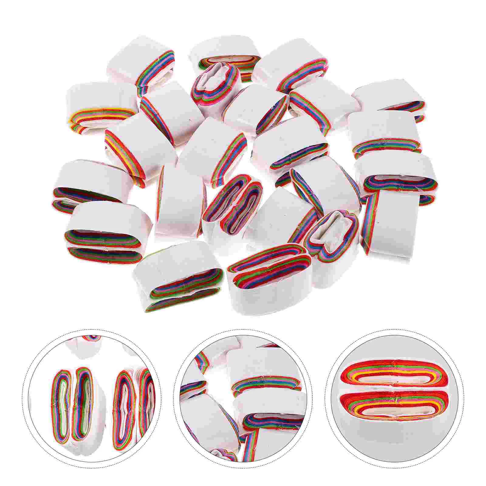 

24 Pcs Spit Paper Colored Mouth Coils Tricks Ornaments Halloween Show Prop Stage Performance Fake Vomit