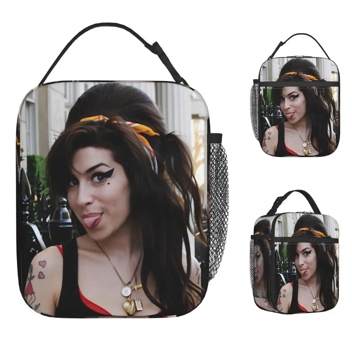 

Музыкальная певица Star A-Amy W-Winehouse Сумка для обеда для девочек Дизайнерский ланч-бокс Изолированные Оксфордские термосумки для обеда