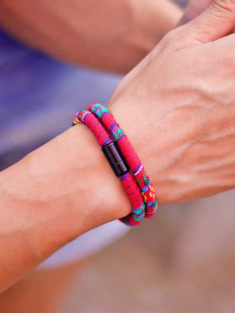 AliExpress Trendy Motorcycle Jewelry Bracelet For Men Double Layered Magnetic Clasp Outdoor Sports Cycling Braclet Accessories Pulseria