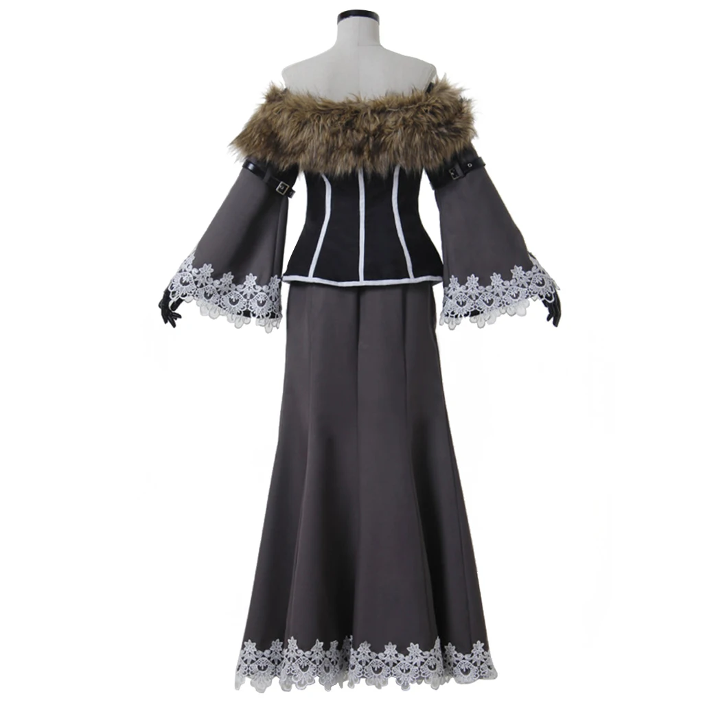 Игра FFX LuLu Косплей Черный Костюм Мажа Женские Топ Юбки С Аксессуара Final Fantasy Хэллоуин Необычный Черный Наряд