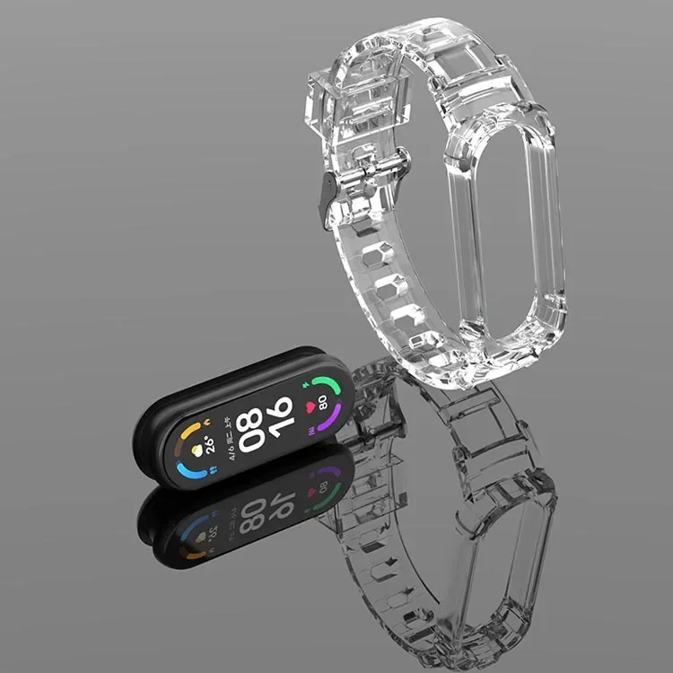 Coque en TPU pour Xiaomi Mi Band 3, 4, 5, 6, 7, bracelet en Silicone transparent, accessoires de remplacement, DIY, 1 pièce