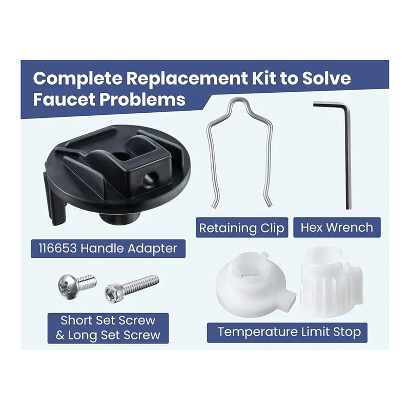 

Замена 116653 для Moen 116653, комплект для ремонта смесителя, ручка для душа, запасная часть, комплект адаптеров