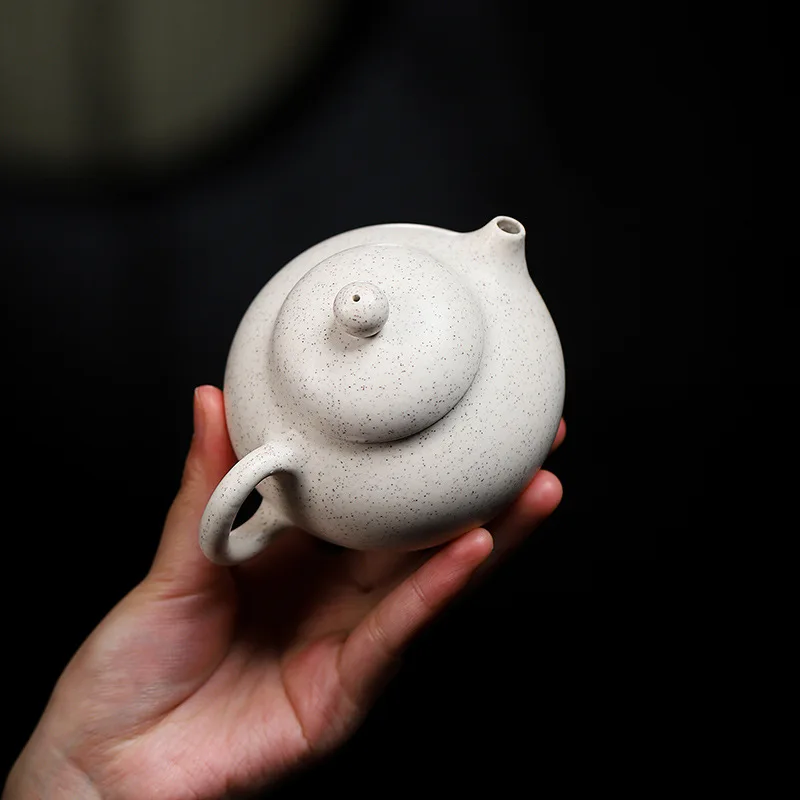Huarong Zisha Pot Handmade Sesame White Jade Segment Mud Teapot Yuzhong Sand Manufacturer Wholesale One Tea Set