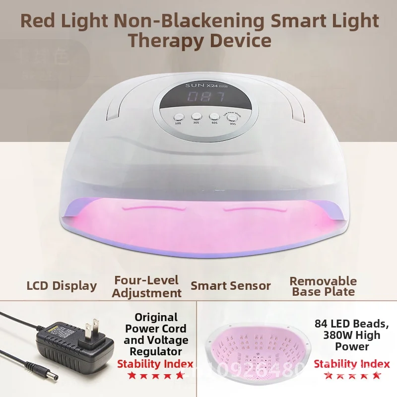 320W krachtige nail art fototherapielamp sneldrogende dubbele lichtbron automatische inductie voor handen wit licht niet-zwart