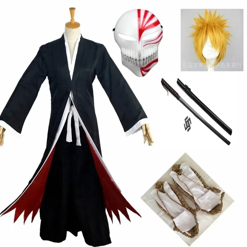 Anime lye kurosaki ichigo fullbring new look bankai cosplay costume halloween carnival ghost freight free