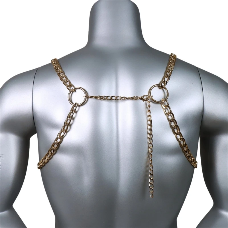 Gothic Chain Mens Punk Metal Alloy Chest Chain Jewellery