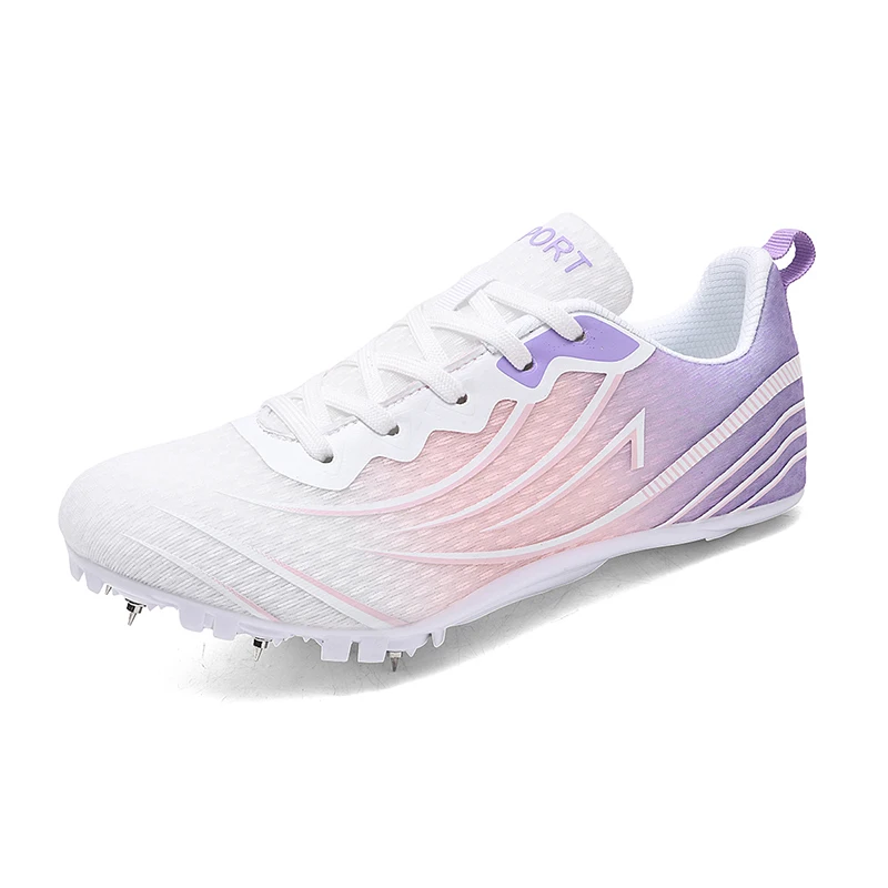 Men Women Track Field 8 Spikes Sprint Shoes Professional Breathable Support Short Distance Running Racing Training Sneakers