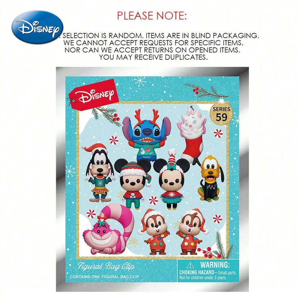 Disney-bolsa ciega de PVC con licencia oficial, llavero con caja, Mickey Minnie, Goofy Stitch, regalo coleccionable, bolsa ciega de Disney, 1 ud.