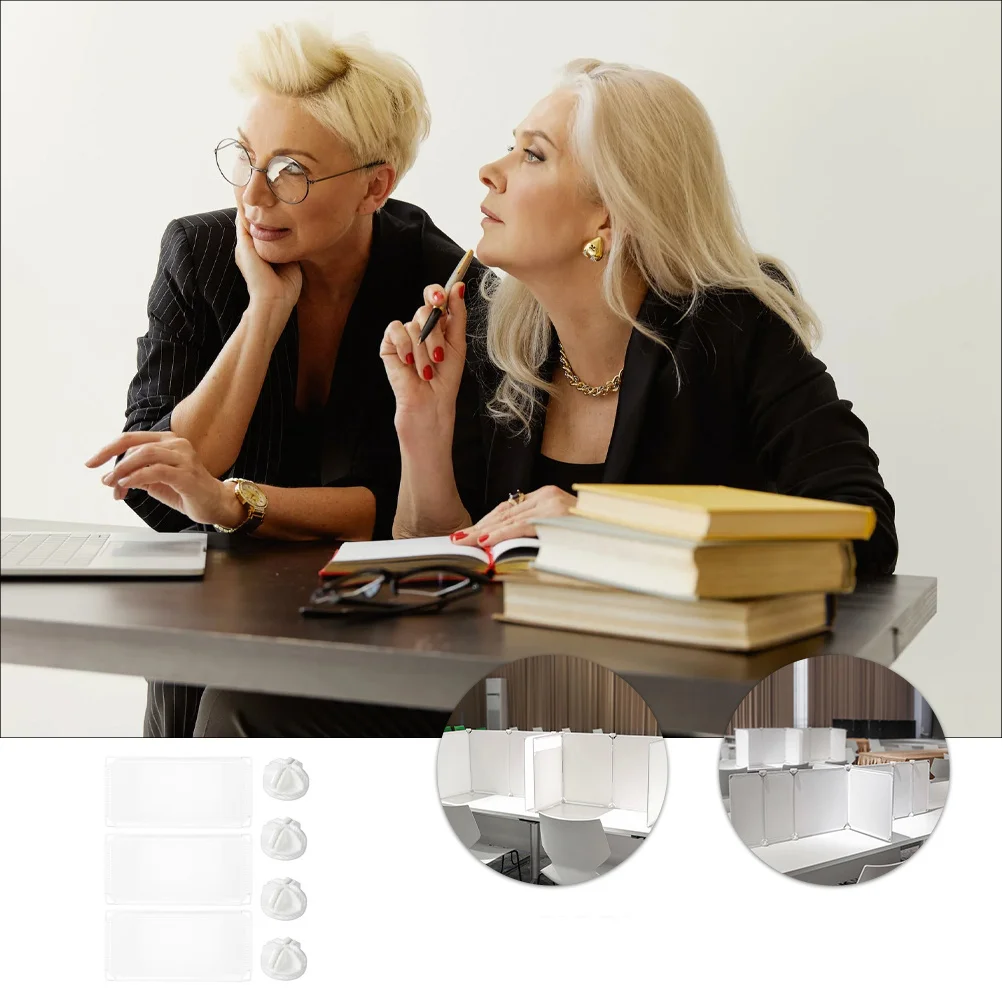 

1Set Anti-Droplet Partition Sneeze Guard Shield for Countertop Desktop Protection Self Standing Barrier Panel for Office School