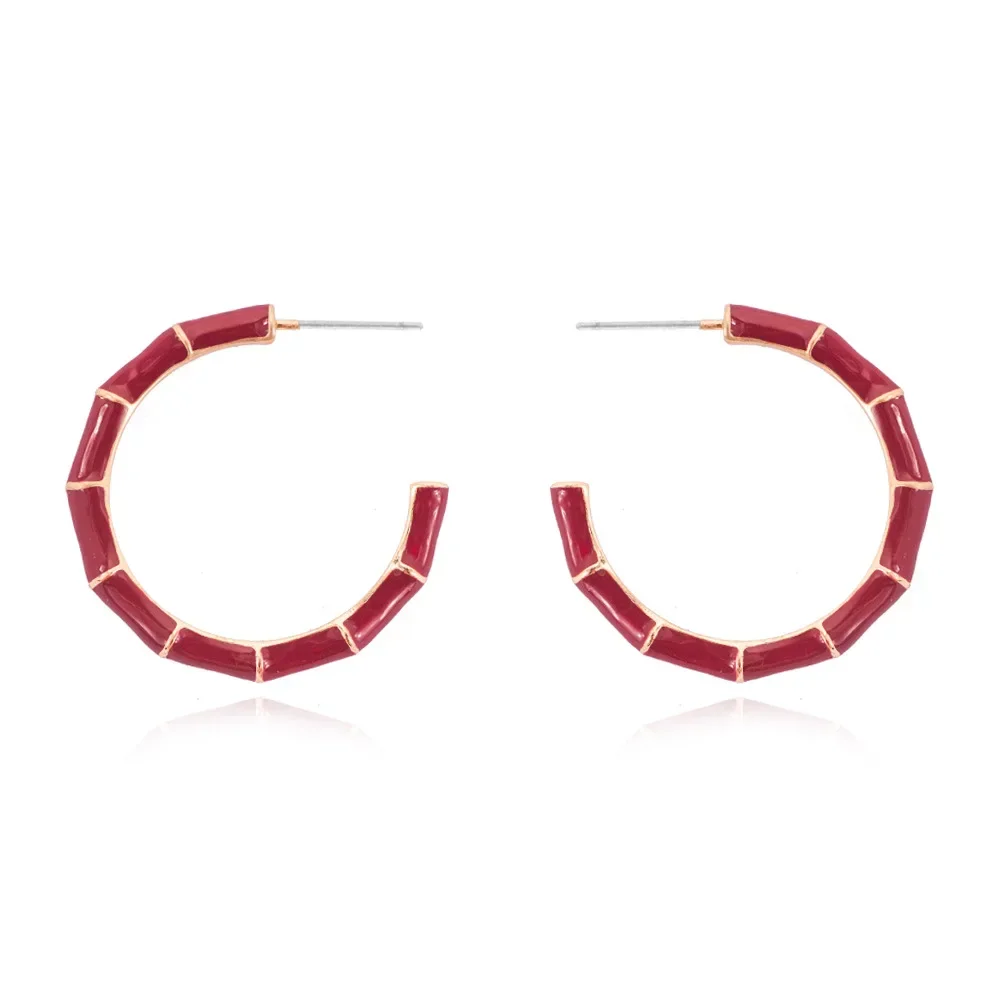 

GCE3 Hoop Earrings for Women Rock Punk Geometric Large Circle Bamboo Earring 2023 Fashion Party Jewelry