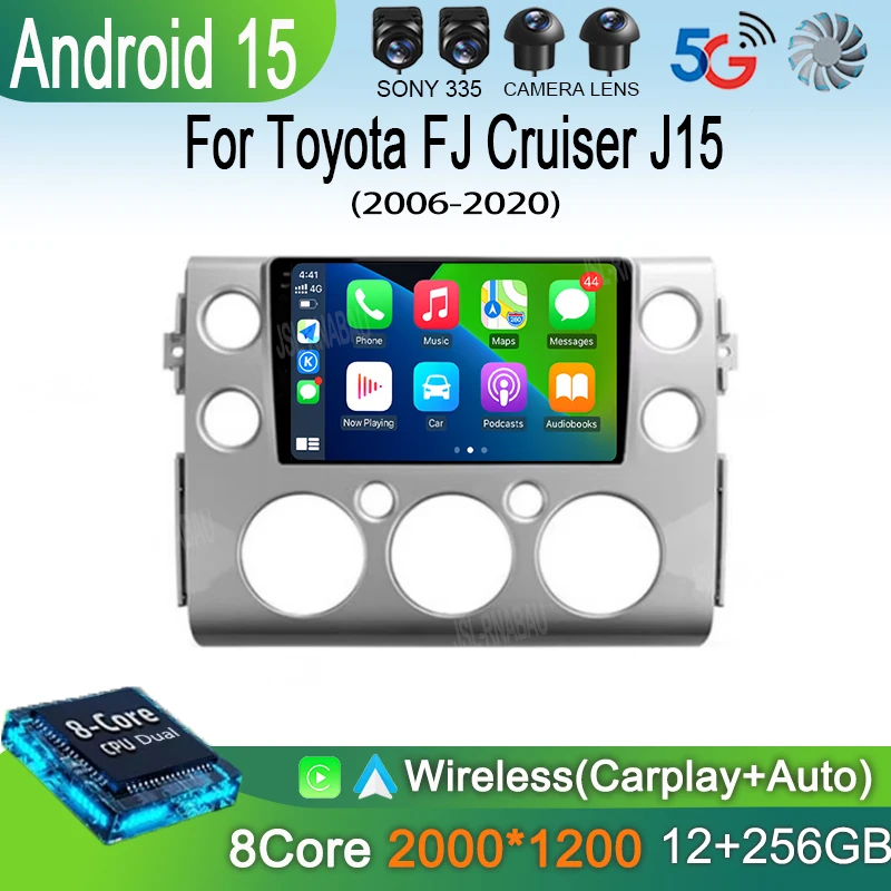

Android15 Car Radio For Toyota FJ Cruiser J15 2006 2007 2008 2009 2010 2012 - 2020 Navigation GPS Multimedia Video Player Stereo