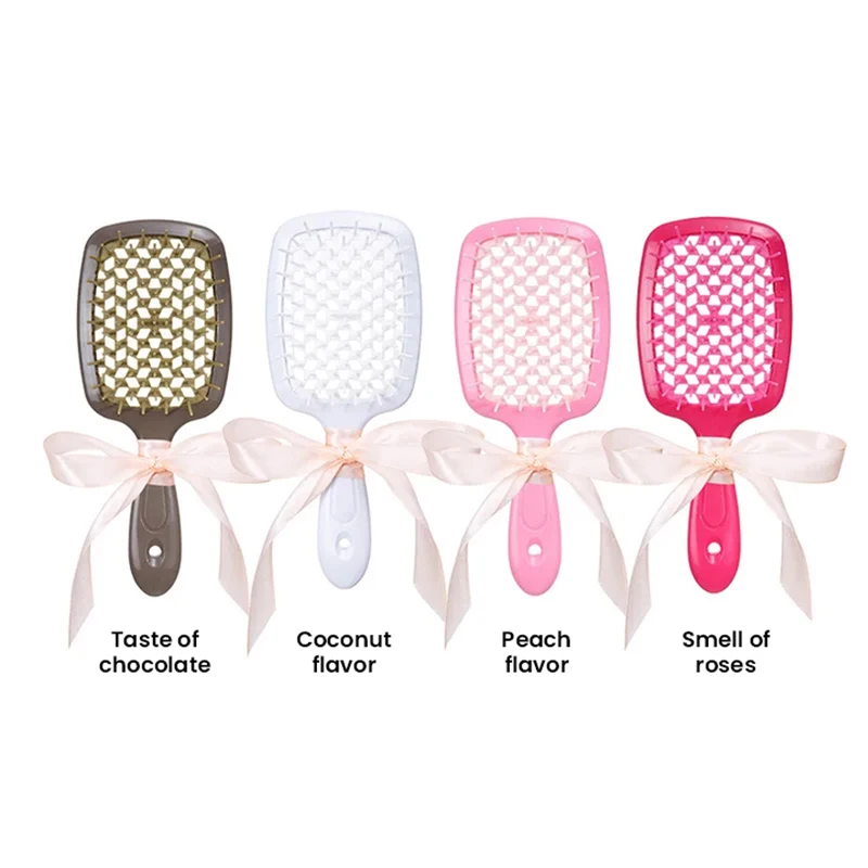 1 قطعة يأتي مع العطر واسعة الأسنان وسادة هوائية مشط تدليك الرطب الجاف مشط التصميم أمشاط جوفاء صالون DIY بها بنفسك أداة تصفيف الشعر المنزلية #2