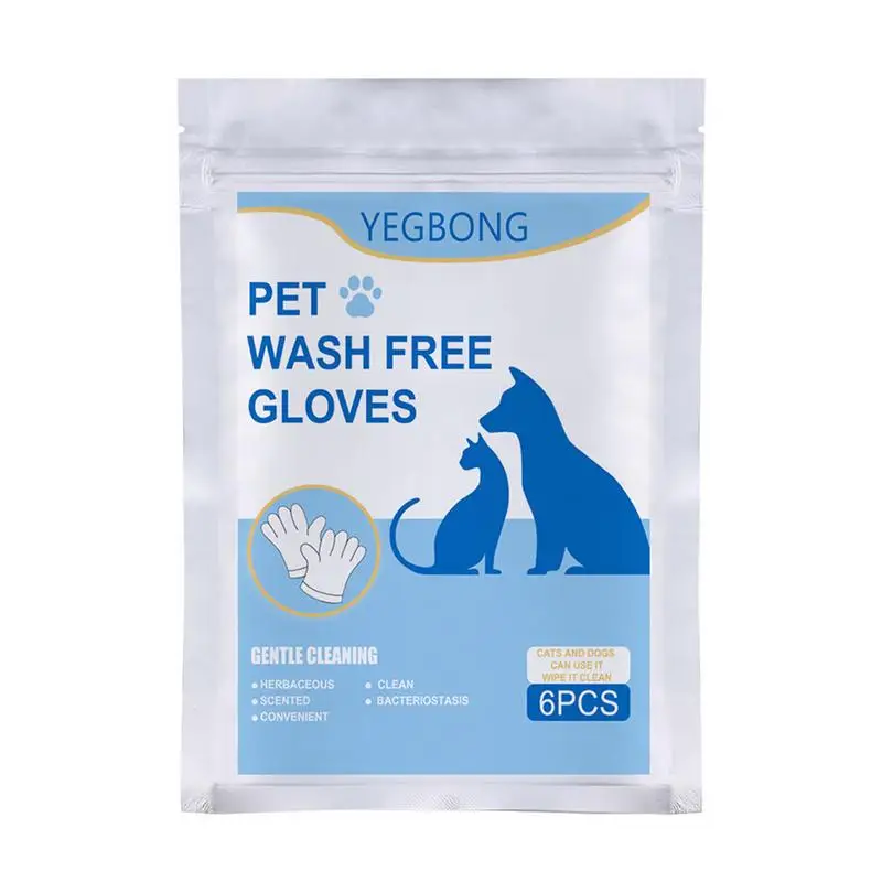 Pet Cleaning Gloves Convenient Wipes For Pet Hair Removal And Grooming Wipes Wash In Non Woven Gloves No Rinse Wipes for Pet