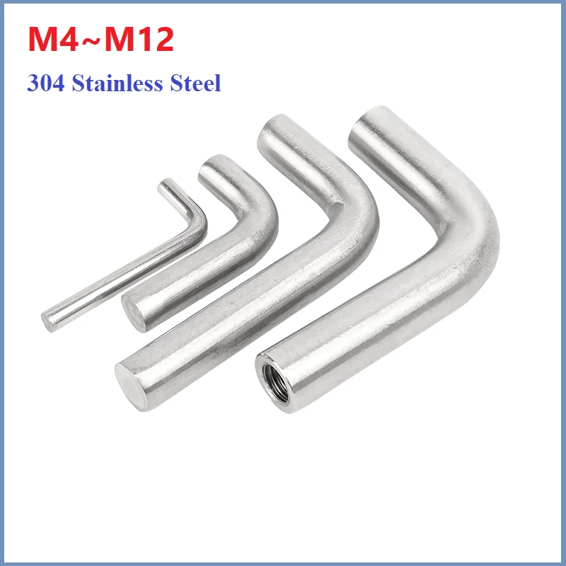 L Shaped Hooks Screws Bolts M4 M5 M6 M8 M10 M12 304 Stainless Steel 7 Shape Right Angle Hook Screw