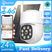 8MP 4G Solar Camera Wifi Wireless Outdoors Camera 4K HD PTZ IP CCTV Camera AOV 24 Hour Record Human Auto Detect Track ICSee APP