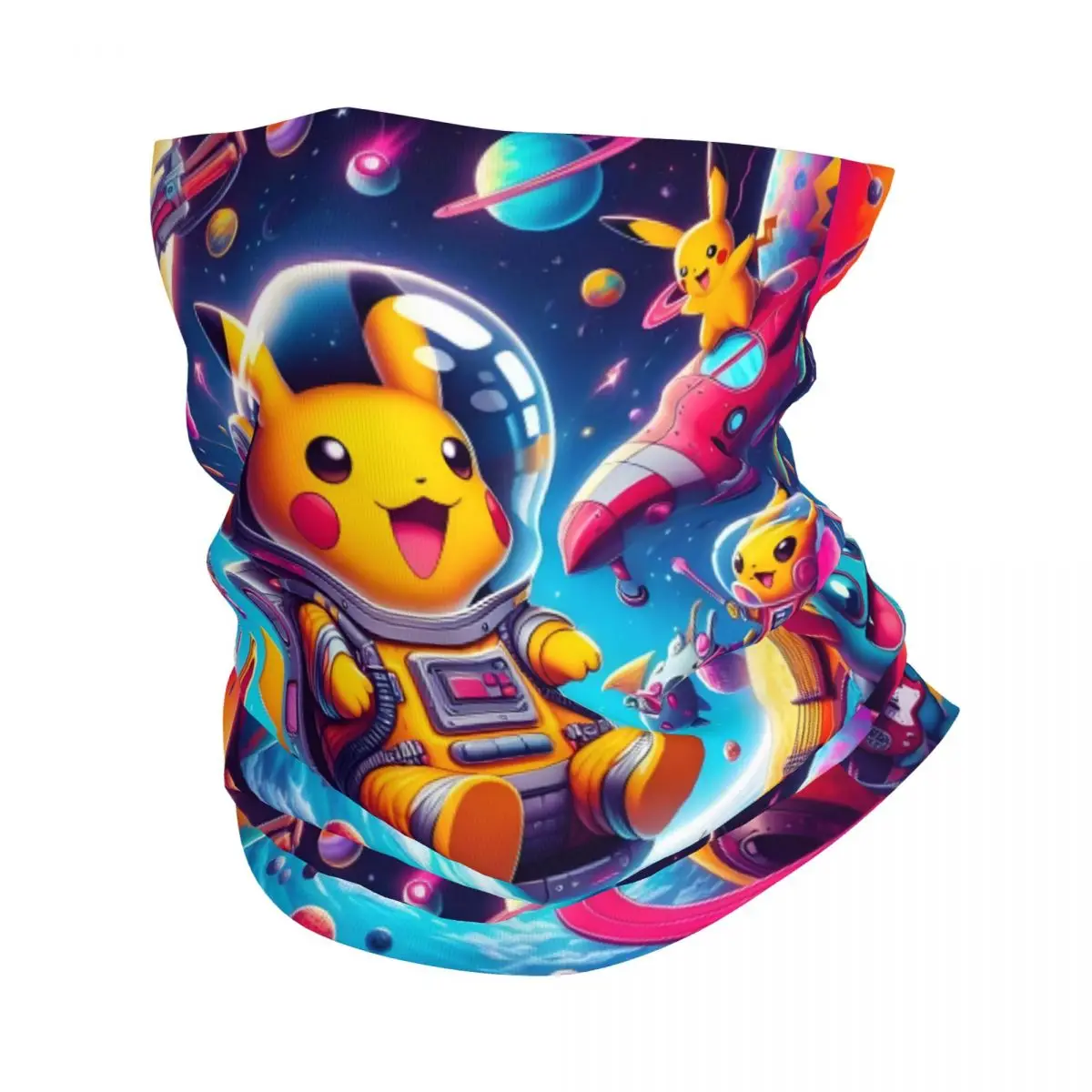 

Pikachu Space Explorer Retro Astronaut Headband Neck Warmer Hiking Running Tube Scarf Anime Kawaii Game Face Bandana Gaiter