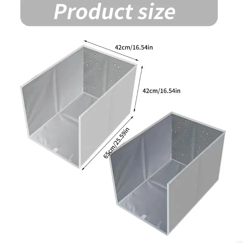 Litter Tray Enclosure for Indoor Homes, Fold-Flat Open Front Scatter Screen with Wipe-Clean Inner Lining KXRE