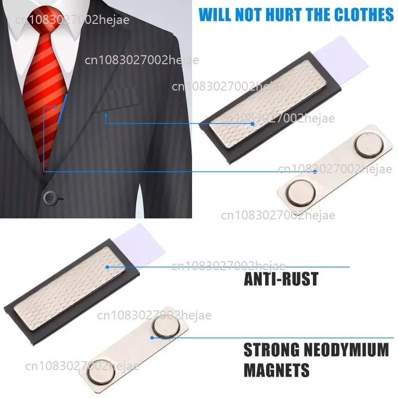 100PCS Magnetic Name Tag Holders with Extra-Strong Neodymium Magnets for Securely Attaching ID Badges Name Tags and Accessories