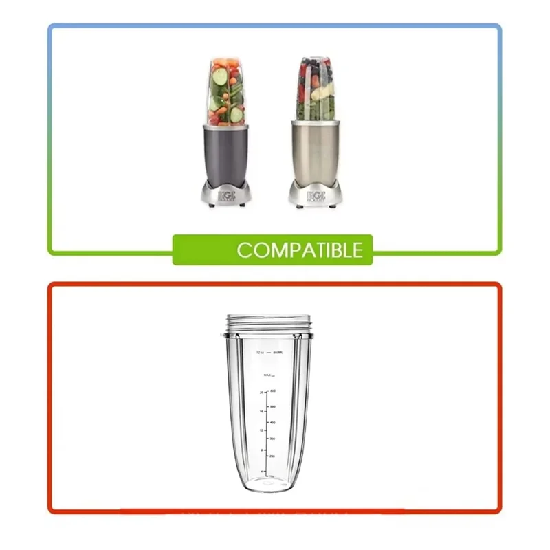 【Compre agora】 Copo de substituição de 1 peça de 32 onças para liquidificador Nutribullet 600W 900W - Peças de reposição