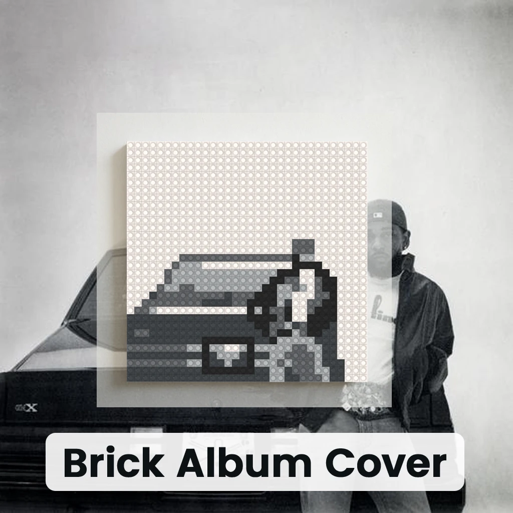 

K-Kendrick Lamar Building Blocks Pixel Art Mosaic Brick Painting Album Cover Wall Picture Home Living Room Bedroom Decoration