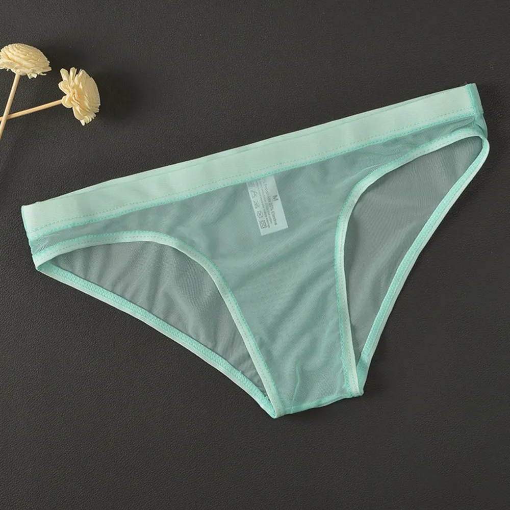 

1pc Bikini Men's Low Rise Underwear Briefs Underpants Sexy Mesh Sheer Lingerie Panties Man Triangle Shorts