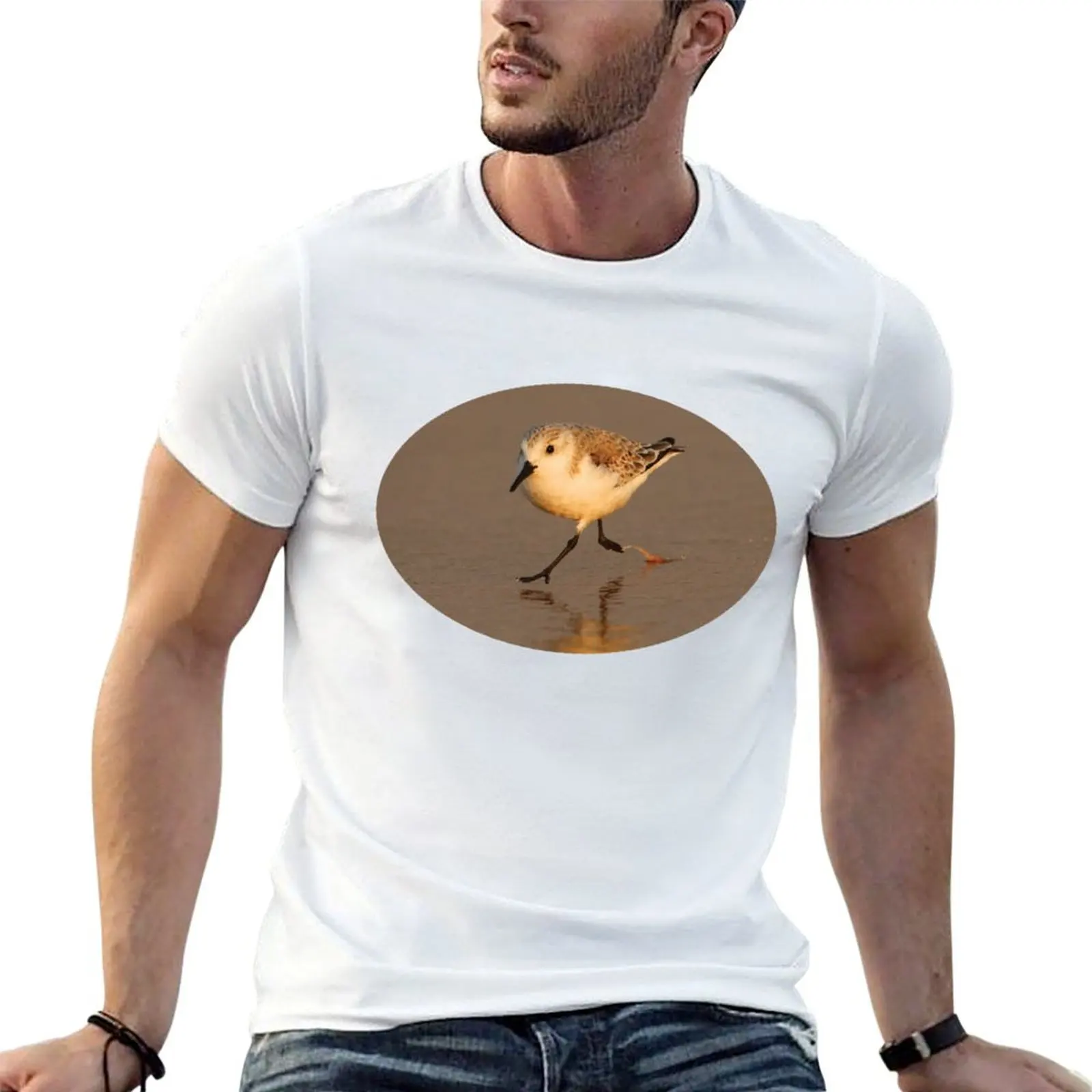Sandpiper Running on Beach T-Shirt shirts graphic tee oversizeds men t shirts