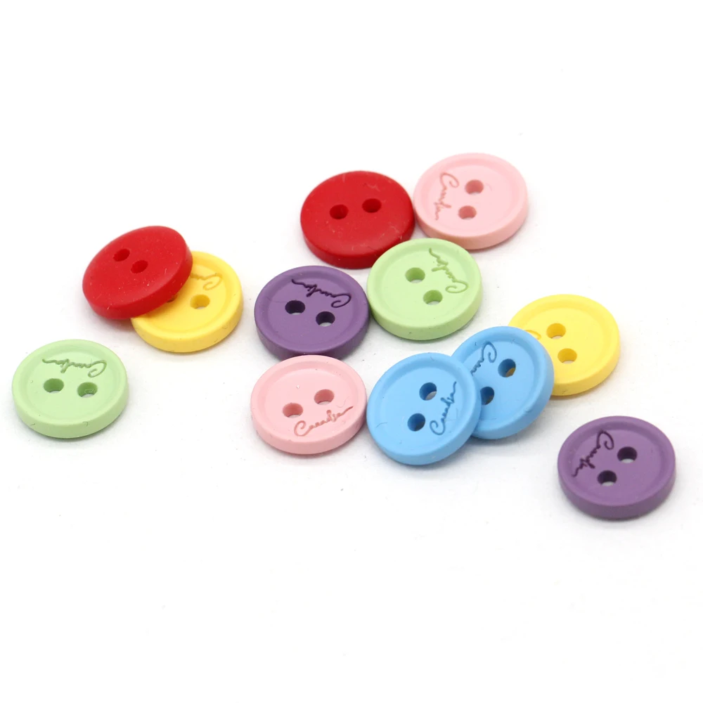 DOTOLLE 11mm Small Mixcolor Round Resin Buttons for Clothing Cute Spring Shirt Blouse Cardigan DIY Crafts Sewing Supplies