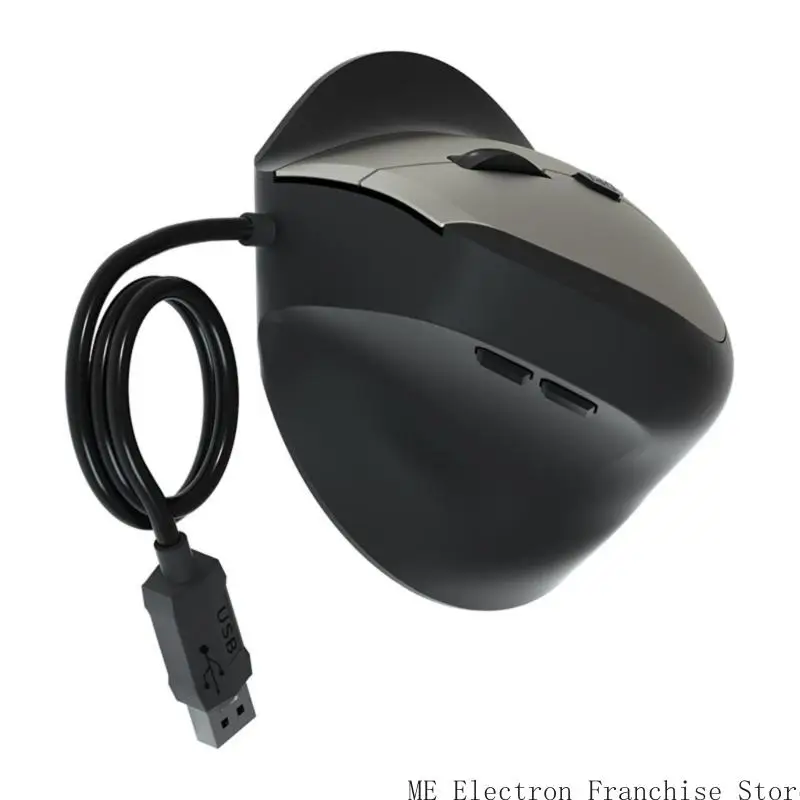 T5EA CORDO DIREITO DIREITO MOUSE VERTICAL ERGONOMIC GAMING MOUSE 1600DPI Ajuste o pulso óptico USB Mouse saudável para PC