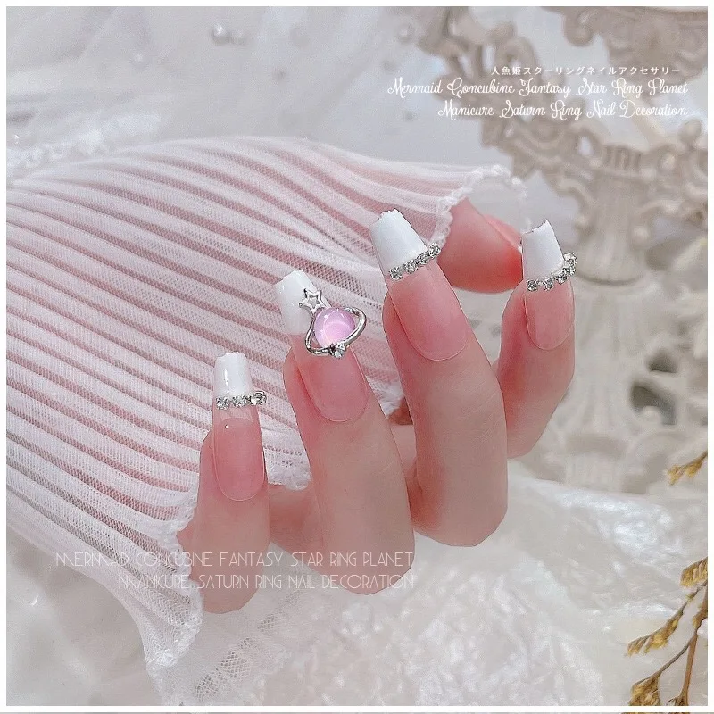 3/10 قطعة سبائك فاخرة كوكب جوهرة مسمار الفن حجر الراين لامعة متعدد الألوان 9.5x10 مللي متر زحل سحر مانيكير DIY زينة اكسسوارات #5