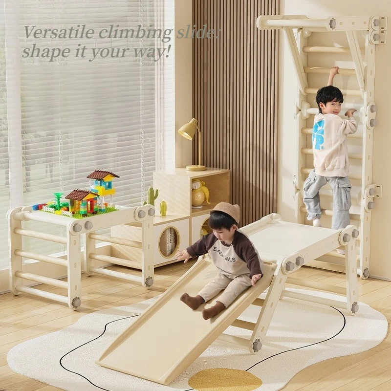 

Детский игровой комплекс с горкой, регулируемый, многофункциональный, для дома, безопасный, для детей, спортивная игрушка