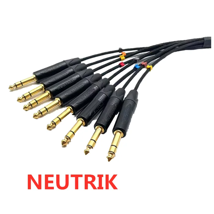 1 meter 13 NEUTRIK Multi-channel 2/4/8-way Stage Lighting Sound System Signal Cable Multi-core 3 PINS XLR Female to TRS 6.35mm
