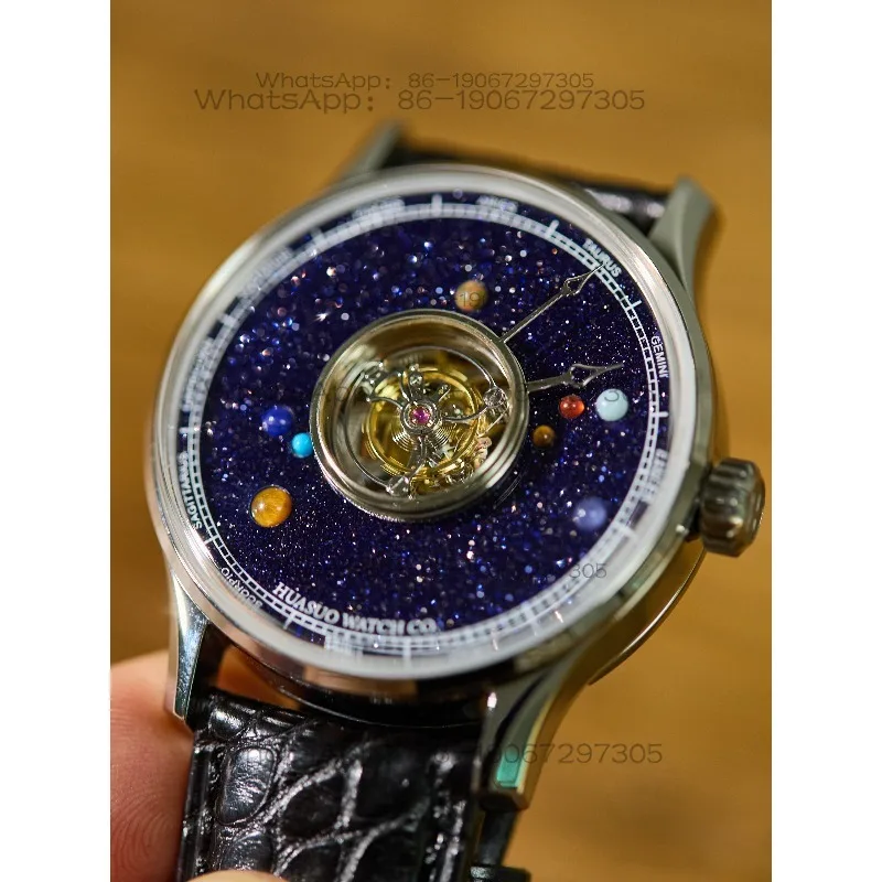 

Da Qin Wang Jian Huasuo Crown King Grade 5 Titanium Center Tourbillon Watch Natural Gem Center Tourbillon Watch