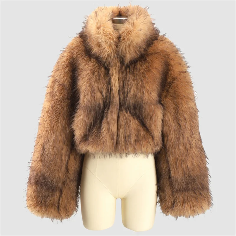 Women's fur coat 2025 New casual Women's winter jacket Stand collar windproof and warm thick coat Women's winter sheepskin coat