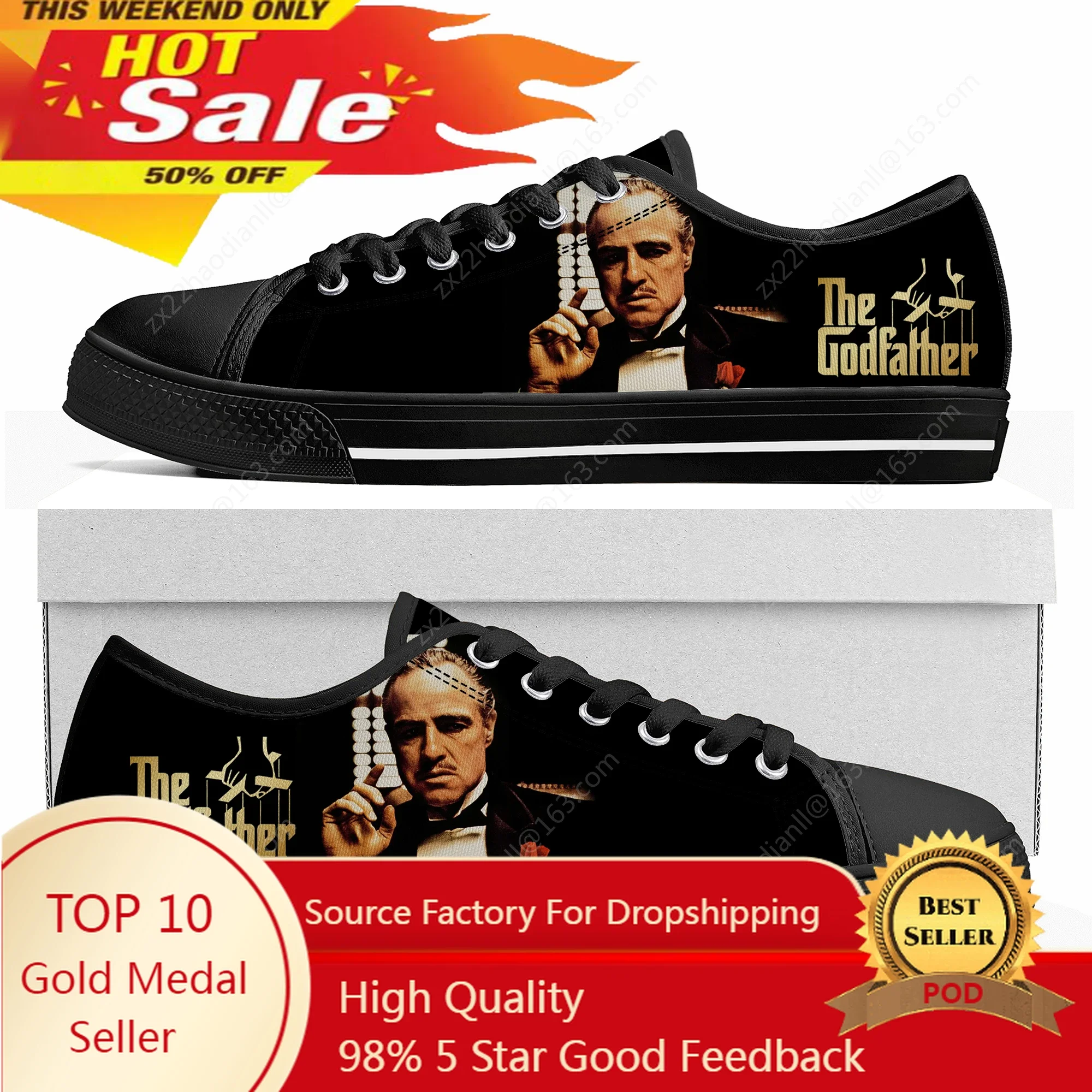 

Hot Cool Movie The Godfather Trilogy Low Top Sneakers Mens Womens Teenager High Quality Canvas Sneaker Custom Shoe Couple Shoes