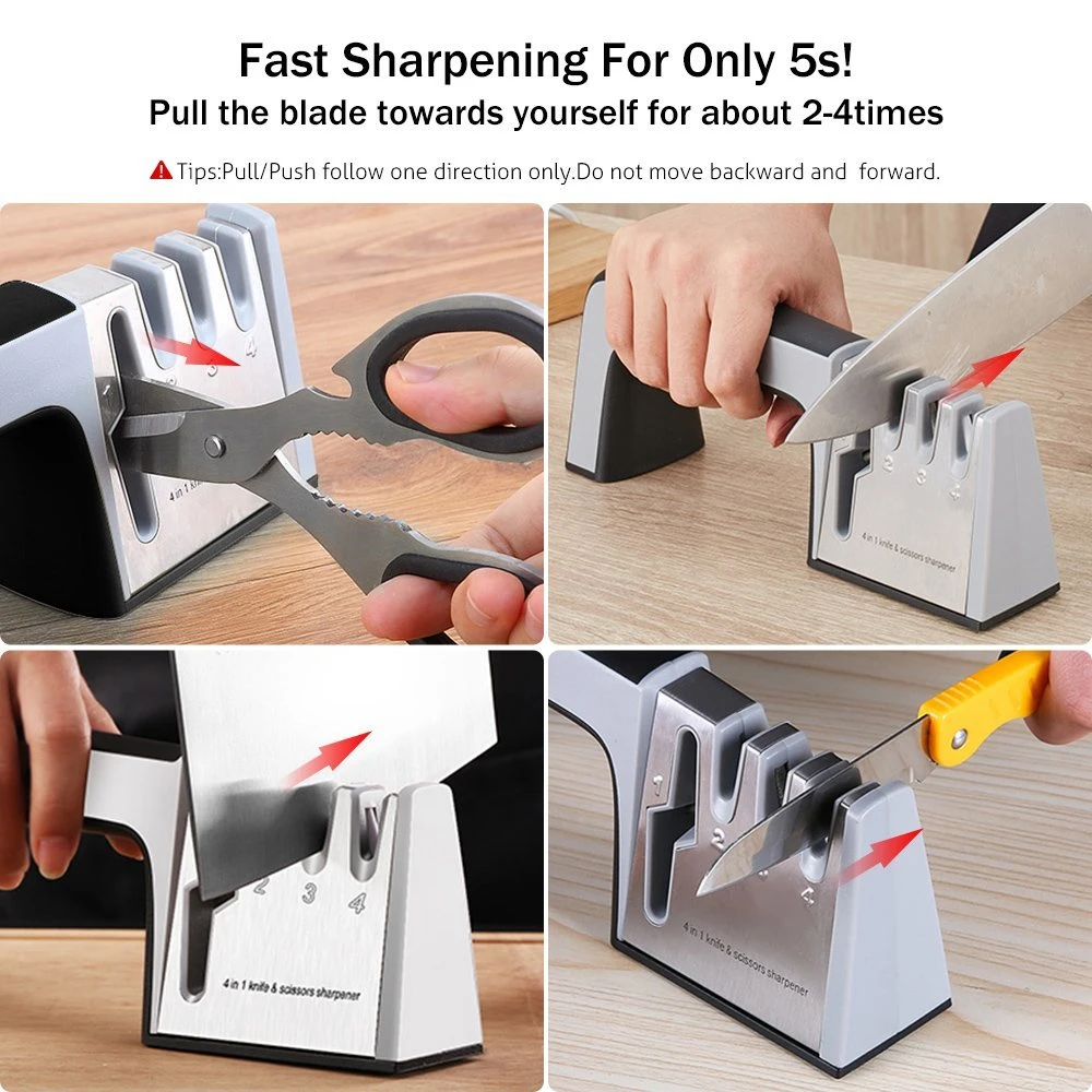 Knife Sharpener Professional Sharpening Stone Whetstone Grindstone 2/3/4 Stages Kitchen Knives Scissor Grinder Stone Householder