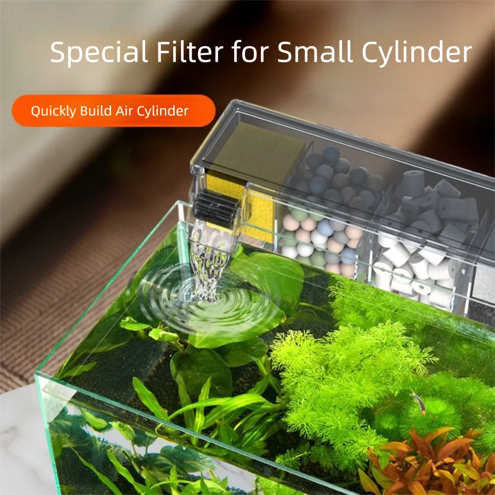 

Wall Mounted Fish Tank Silent Built-in Waterfall Filter Box Circulating With Water Pump Circulating Water Purifier for Home