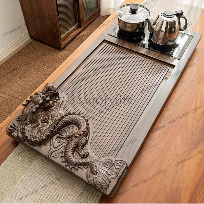 Factory Direct Sales Decorative Luxury Tea Tray Small Rectangle Valet Tableware Storage Smoking Tea Tray Hospitality Drainage Ba