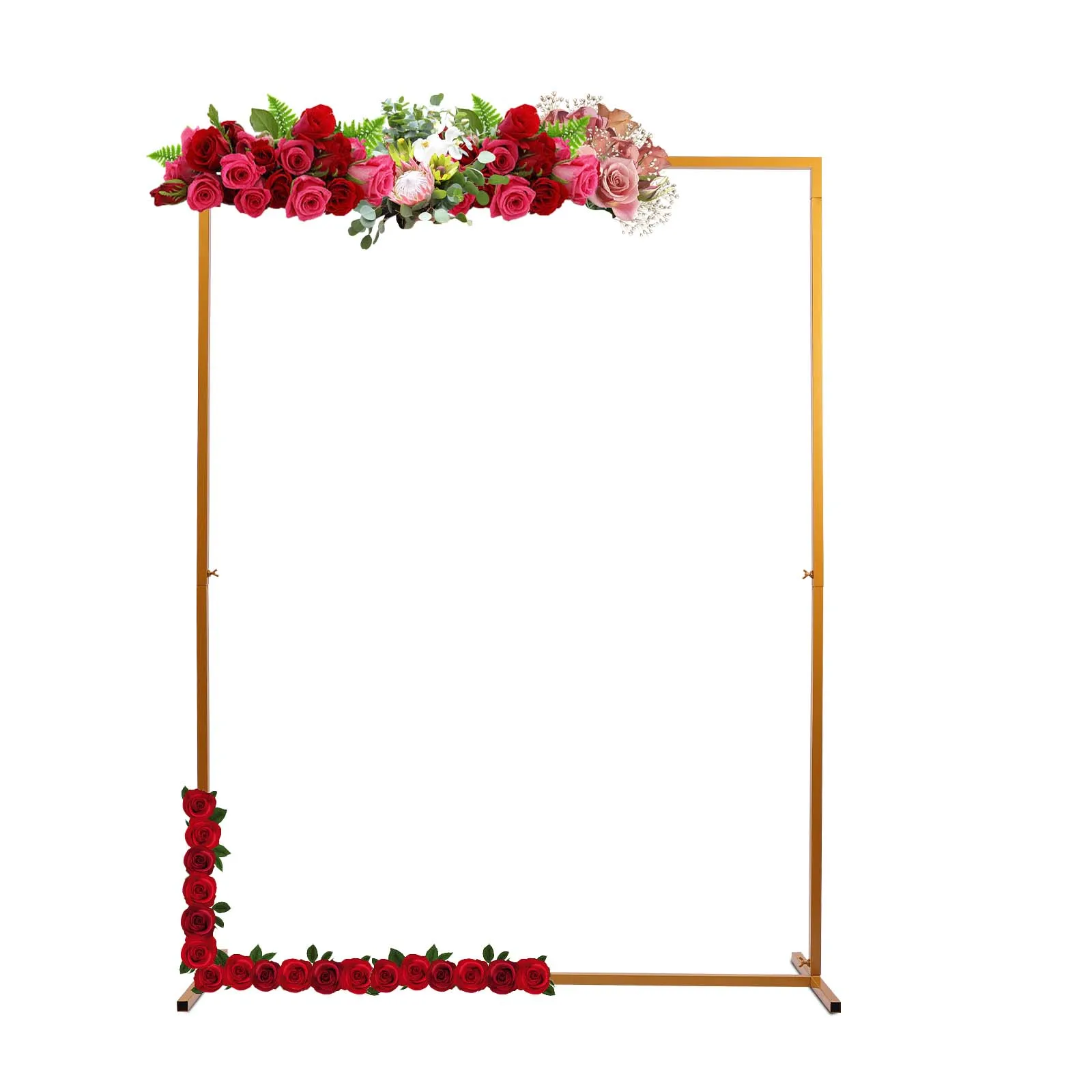 

Extra large wedding stand, 6.6ft x 4.9ft, golden metallic finish, rust-proof iron frame, detachable for storage, perfect for DIY