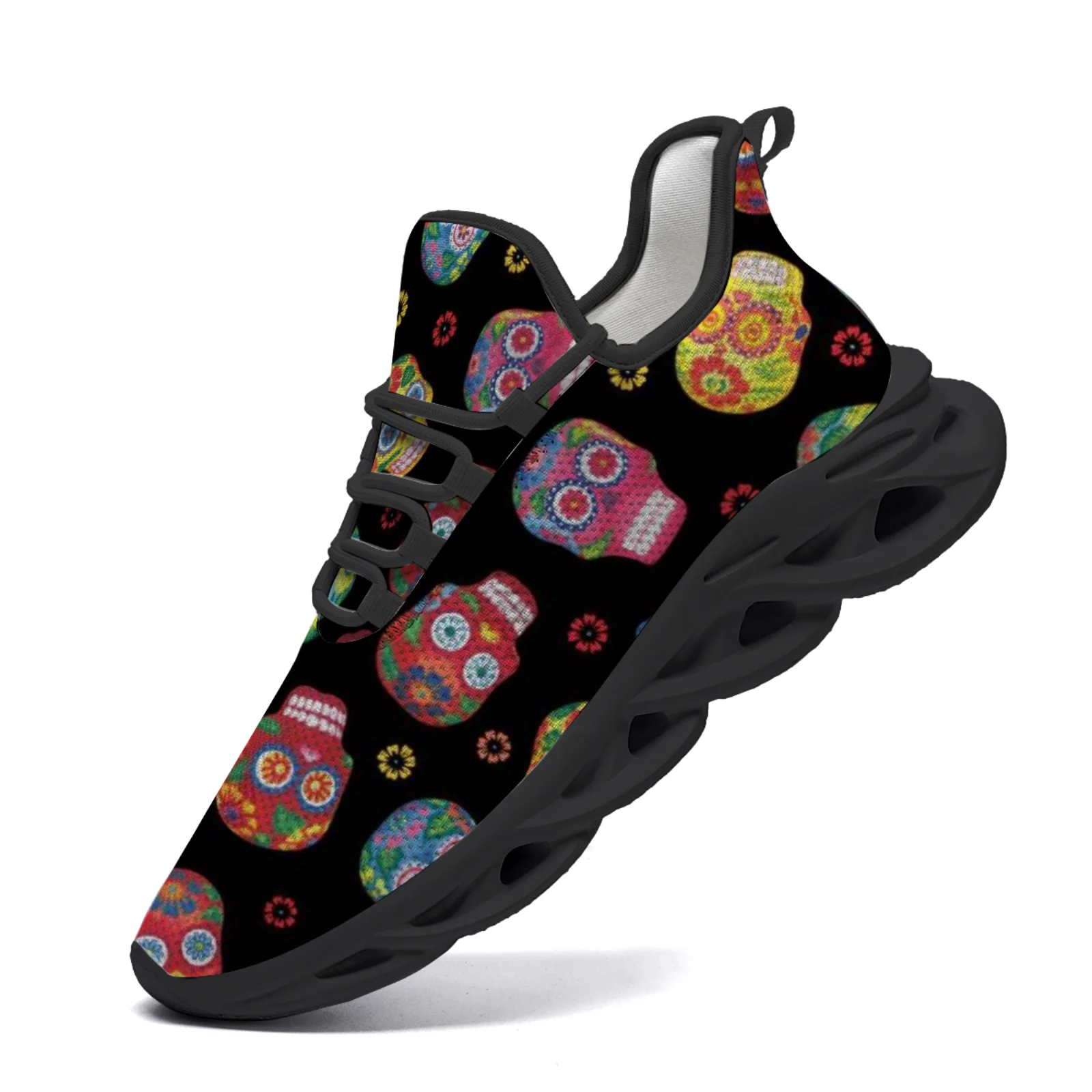 

Customizable Mexico color skull casual sports shoes youth casual running shoes mesh lace-up shoes EUR36-48