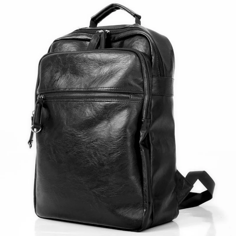 New Business Men\'s Backpack Casual Travel Backpack Korean PU Leather Student School Bags Large Capacity Man Laptop Bag