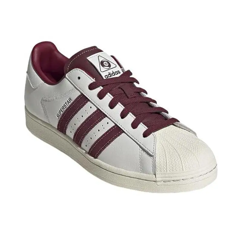 Adidas Originals SUPERSTAR Wrapped Low-top Lightweight and Comfortable Skateboarding Shoes Unisex White and Red