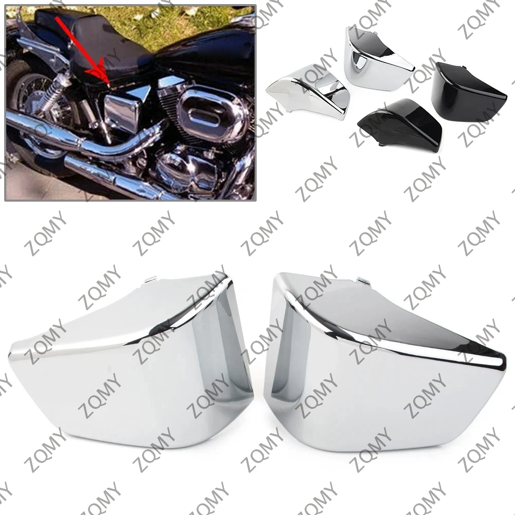 Motorcycle ABS Stretched Side Battery Covers Guard Protector For Honda Shadow ACE VT750 VT400 VT750C 1997-2003