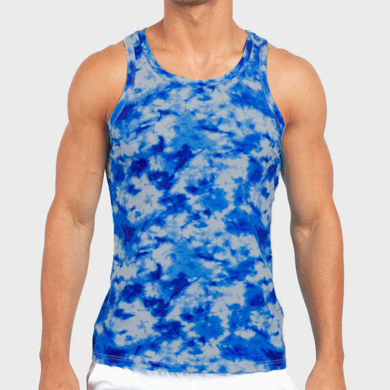 Mens Swimwear Sleeveless Tank Tops Beach Bathing Suits Quick-Drying Breathable Printed Swimsuit Body Shaper T Shirts Surf New