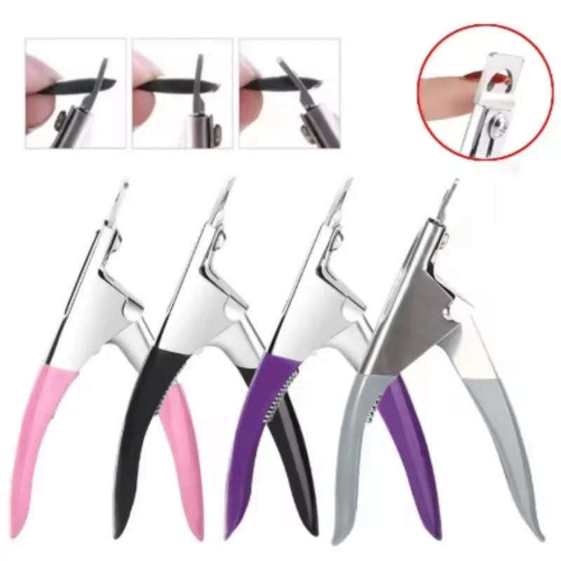 Fake Nail Cutter Type U Word False Tips Professional Nail Clippers Straight Edge Cutters Manicure Pliers Guillotine Nail Capsule