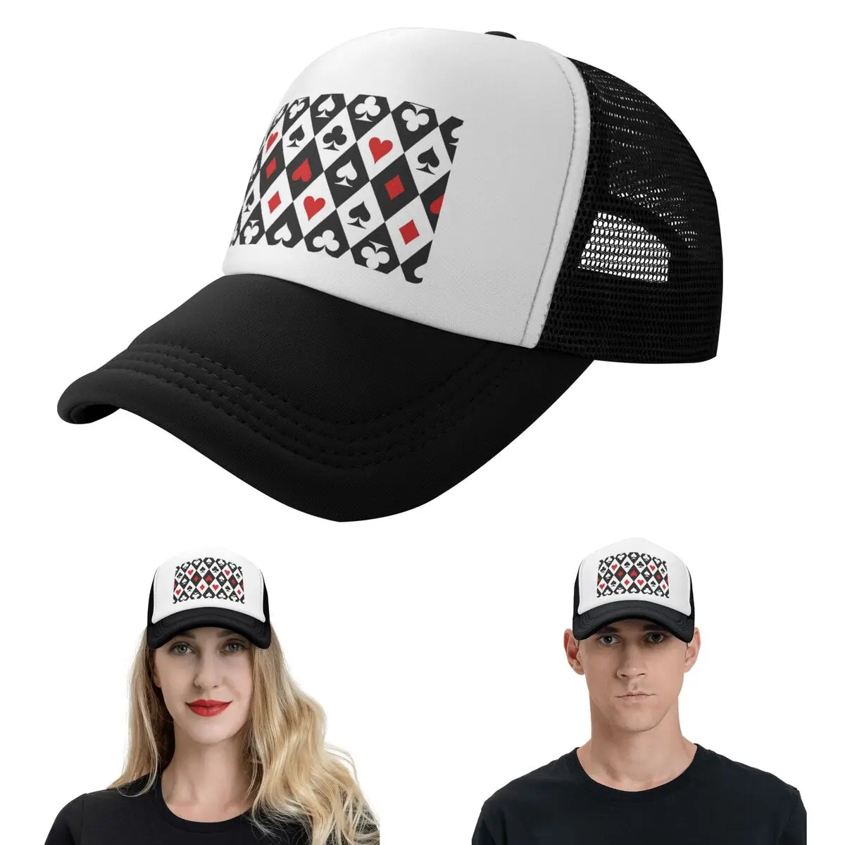 Playing Cards Suit Symbols Cap Casual Mesh Baseball Caps Adjustable Hat Hip Hop Summer Unisex Baseball Hats