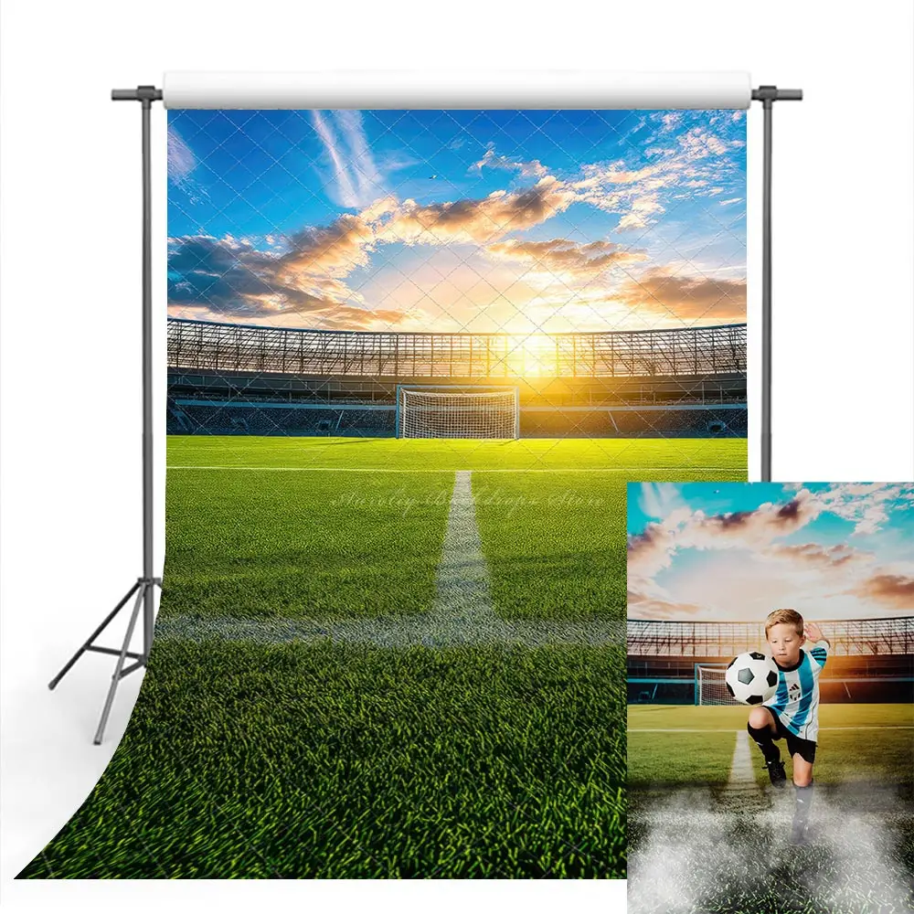 Sunrise Stadium Backdrop Kids Baby Cake Smash Photography Props Child Adult Birthday Photo Shoot Backgrounds