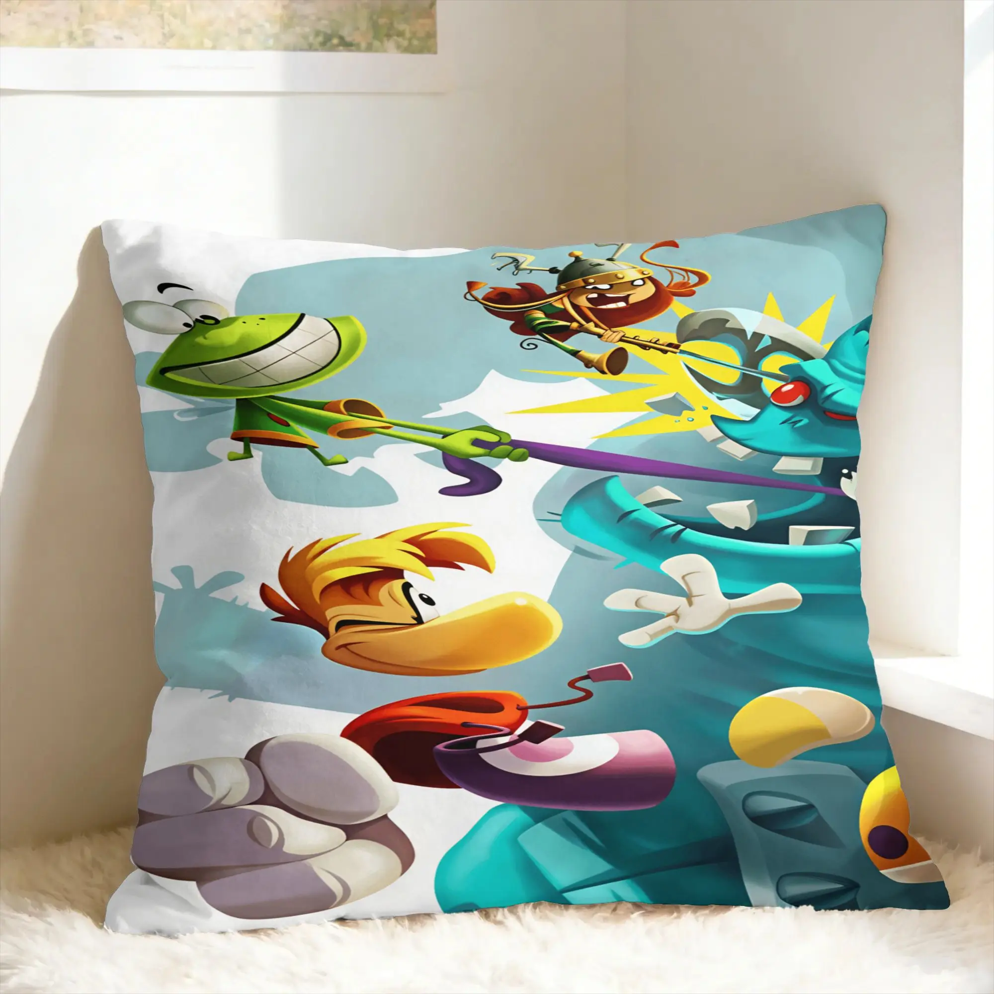 Flying fist attack Raymans Pillowcases  Funny Pillow Case For Living Room Chair Square Pillow Cover
