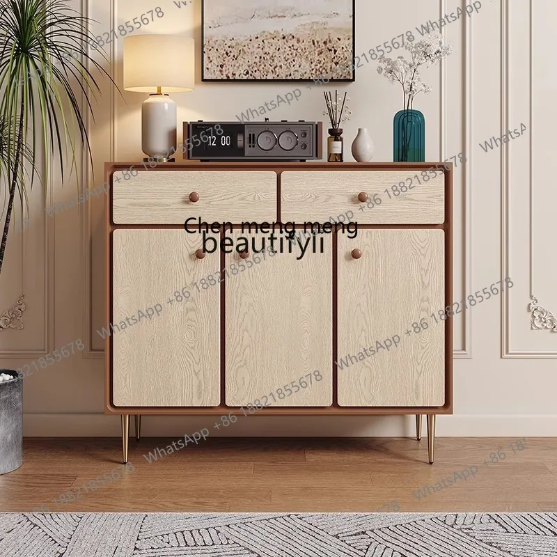 X Kommode aus massivem Holz, Schlafzimmer-Aufbewahrung, Nachttisch-Schrank, dekorativer Eimerschrank für die Wand des Wohnzimmers
