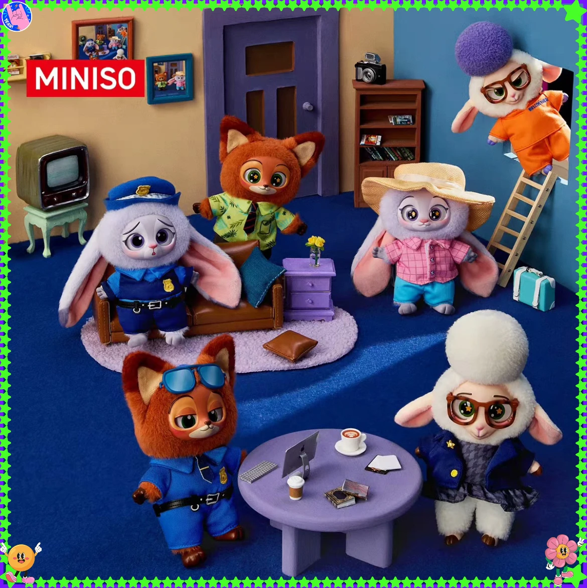 حقيقي MINISO صندوق أعمى Zootopia أفخم سلسلة نيك وجودي دمية المعلقات أنيمي أفخم #1